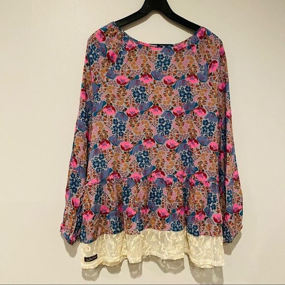 Matilda Jane ‘Make Believe Sew Perfect’ Floral Lace Tassel Tunic Top Size Medium - Picture 7 of 9